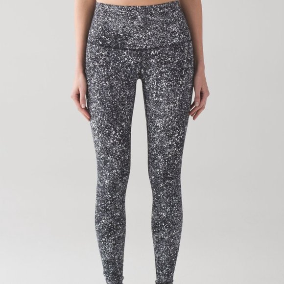 lululemon athletica Pants - Lululemon Wunder Under Pant Hi Rise Splatter Black White
